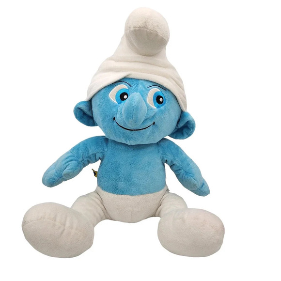 Clumsy Smurf Collectible Build a Bear 2011 Soft Plush Stuffed Animal Blue White - Picture 1 of 9